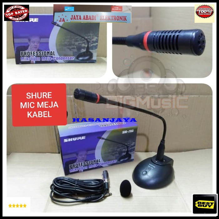 Shure condenser condesor mic meja mikrophone table podium microphone pro audio sound sistem vokal vocal mik profesional panggung dj studio meeting rapat pengeras suara  suara bagus, jernih dan bersih 1bh microphone 1bh kabel 5-7meter 1bh busa Suara bagus,