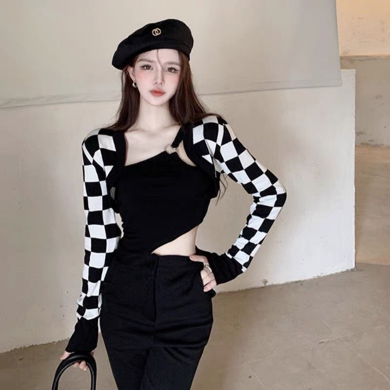 M FESYEN | CHESS SETELAN WANITA KOREAN STYLE IMPORT PREMIUM | ONE SET WANITA TANKTOP CARDIGAN CROP T