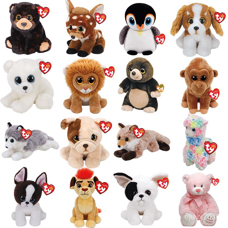 15CM Ty Beanie Big Eyed Doll Soft Stuffed Animal Lion Cat Dog Dragon Unicorn Fox Plush Toy Dolls Gir