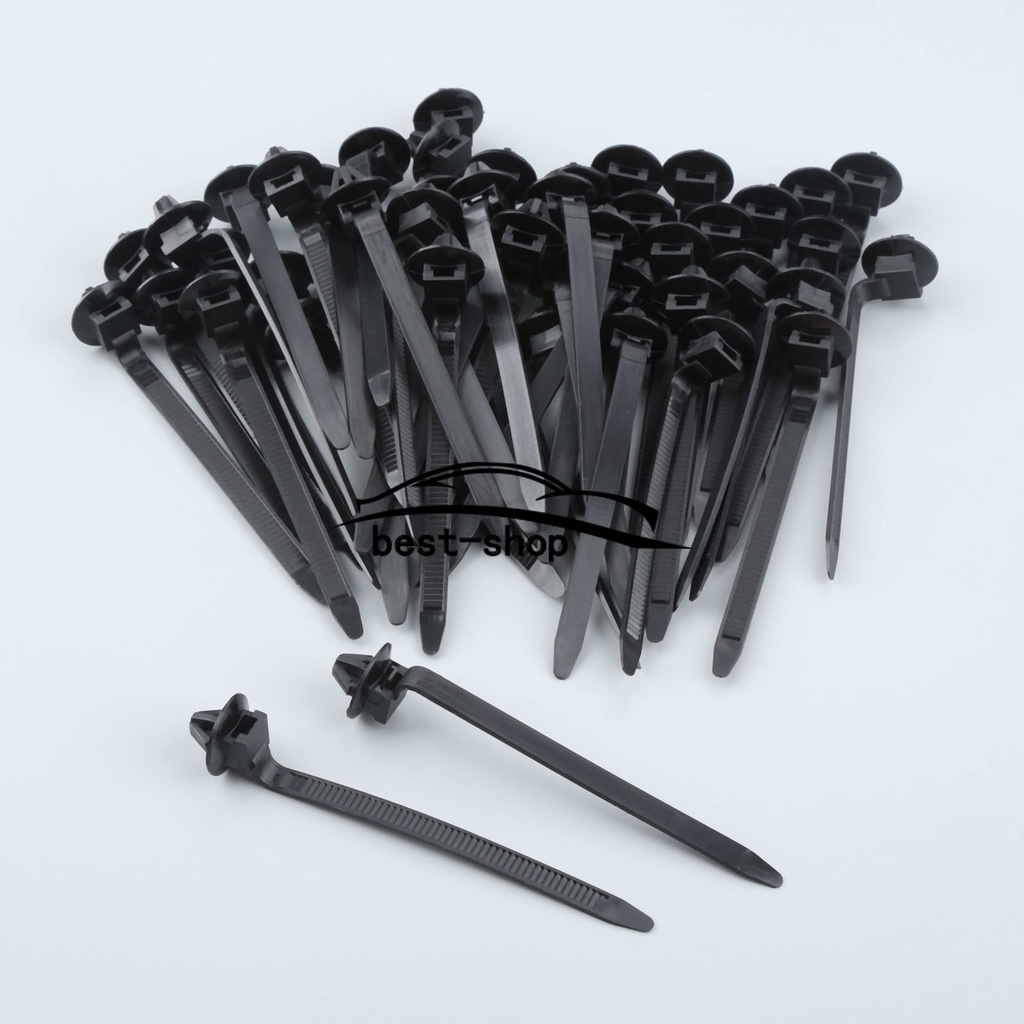 Q26 50 Pcs Tali Pengikat Kabel Mobil Bahan Nilon Warna Hitam Ukuran 92mm X 5mm