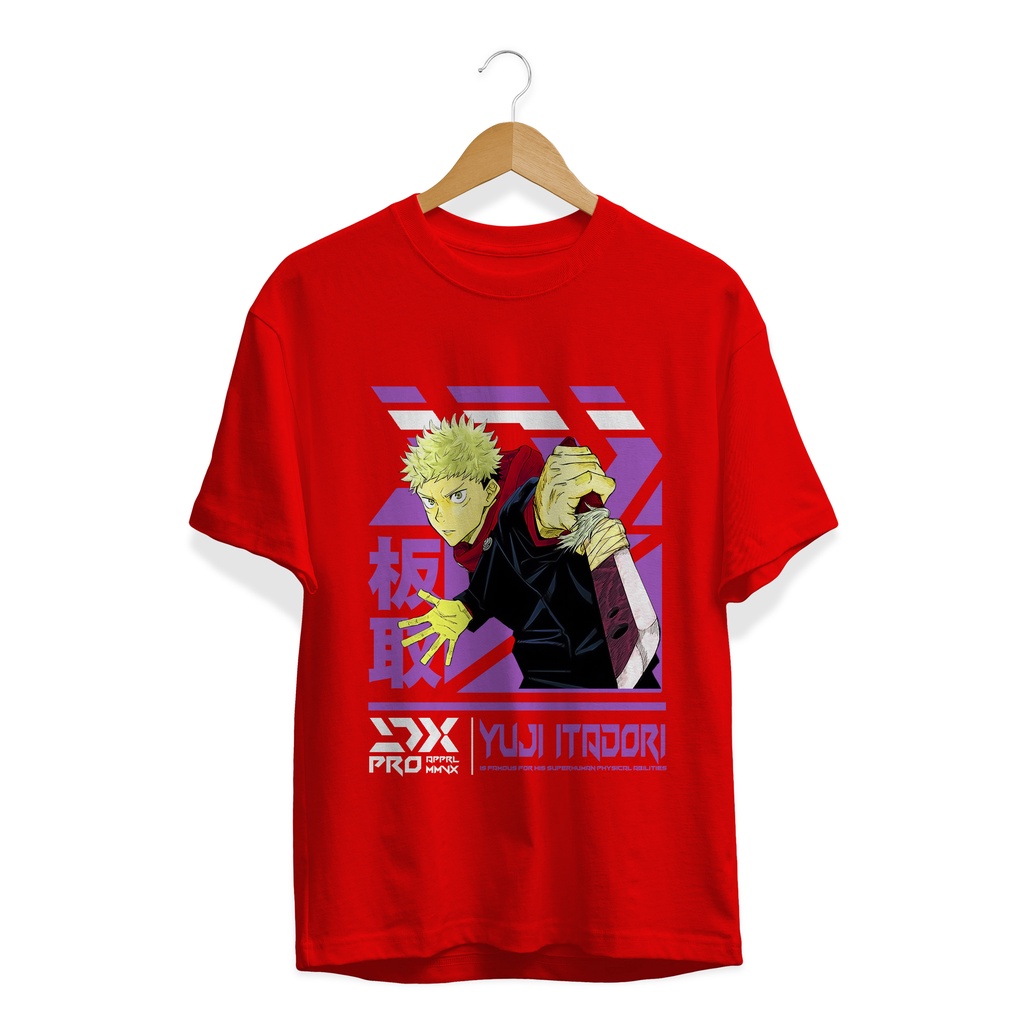 T-SHIRT KAOS ANIME YUJI ITADORI JUJUTSU KAISEN ITADORI YUUJI ANIME MANGA