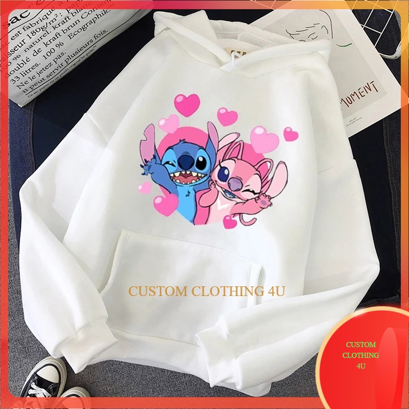 Lilo Stitch Disney Hoodie | Desney Wanita Oversize Korea Tebal Sweater Wanita Korean Style Jaket Hoo