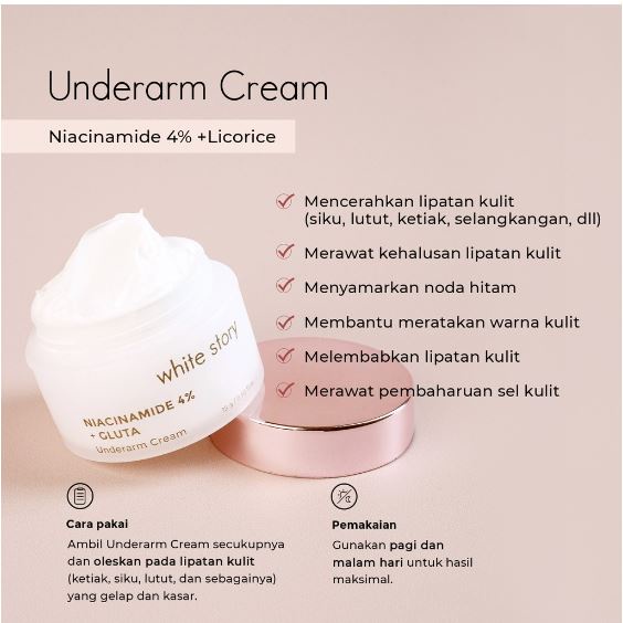 WHITE STORY NIACINAMIDE 4% LICORICE GLUTA UNDERARM CREAM 15GR