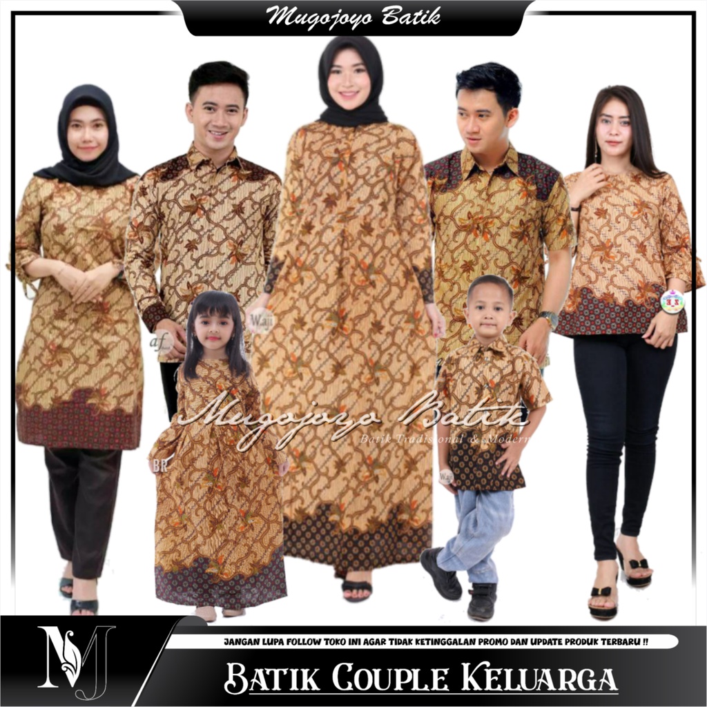 Batik Couple keluarga sania ruffle ori ndoro jowi dnt Seno Sakti