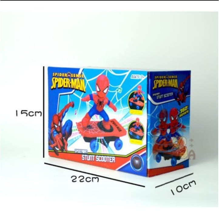 Mainan Skuter Spiderman Avengers Hero Elektrik dengan Musik Lampu LEd