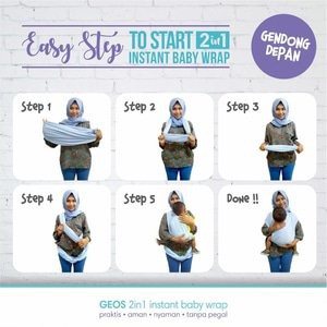GEOS INSTAN 2 IN 1   GENDONGAN KAOS   BABY WRAP   KAIN DUKUNGAN BAYI   KAIN GENDONGAN BAYI