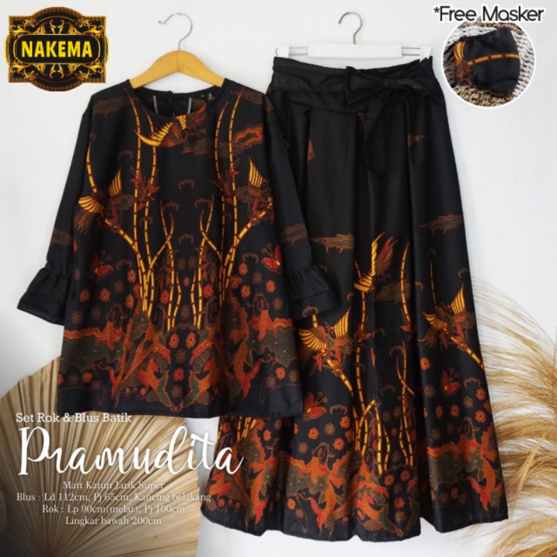 set rok blouse dan rok batik