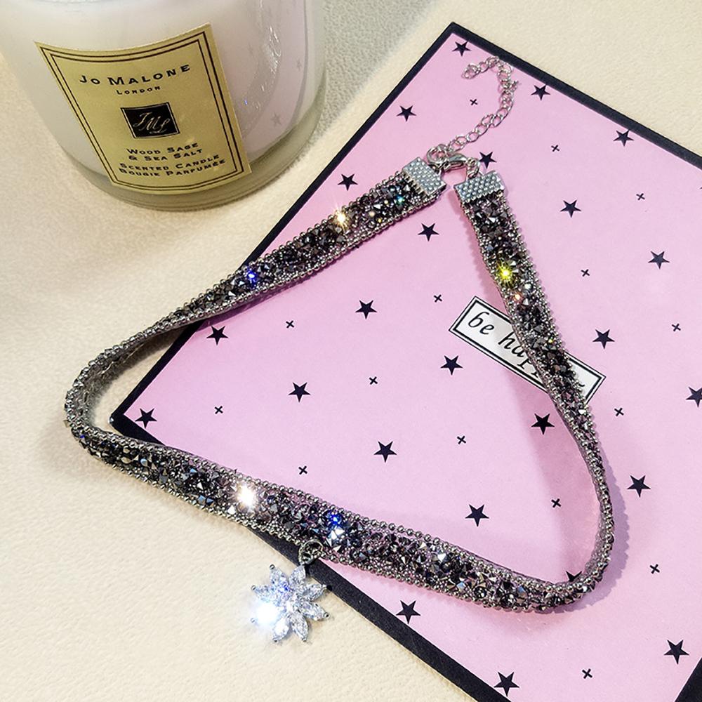 Agustinina Kalung Bunga Es Punk Adjustable Pesta Alloy Gadis Untuk Wanita Rantai Klavikula