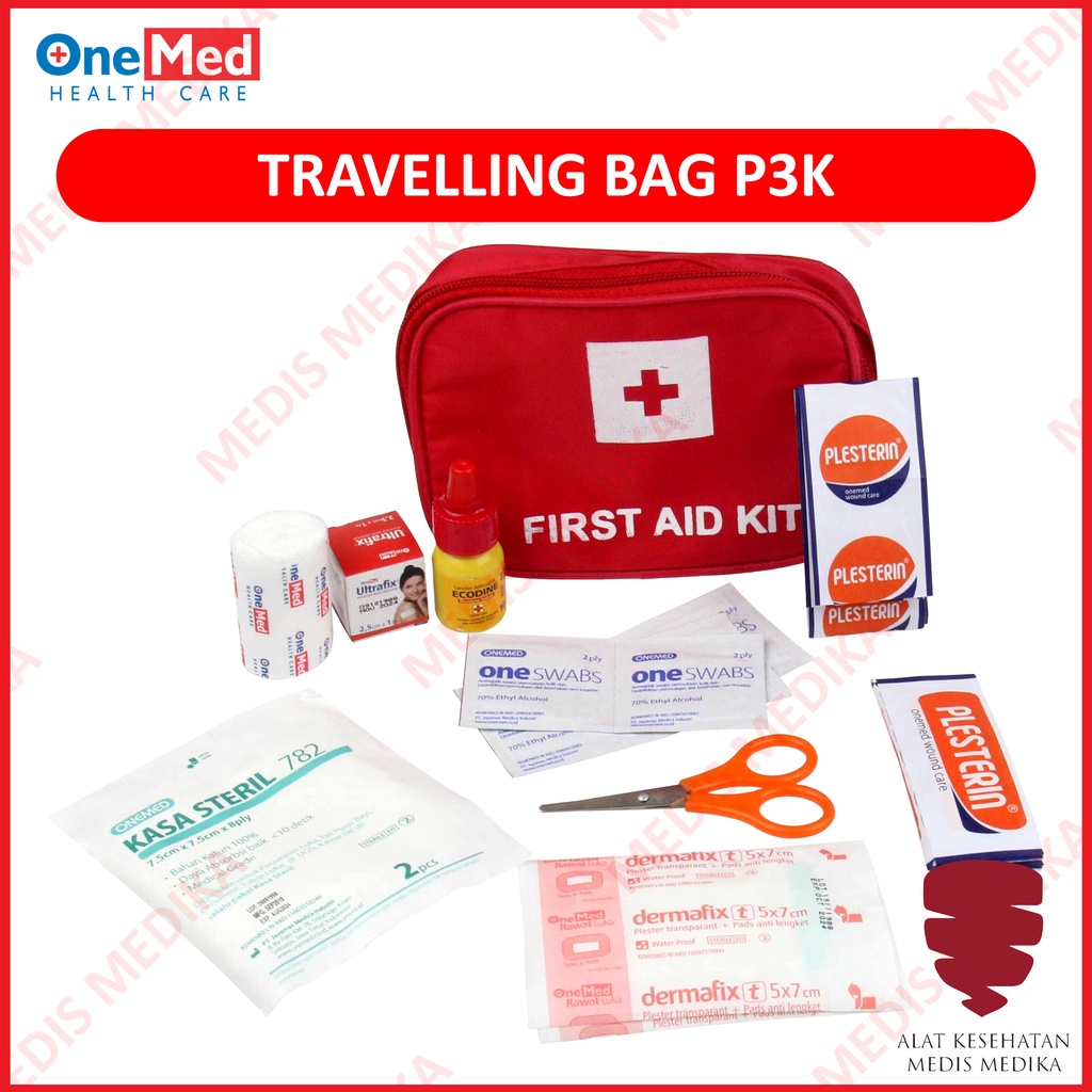 Travelling Bag P3K Onemed Tas Kotak Obat Darurat Portable First Aid Kit Set