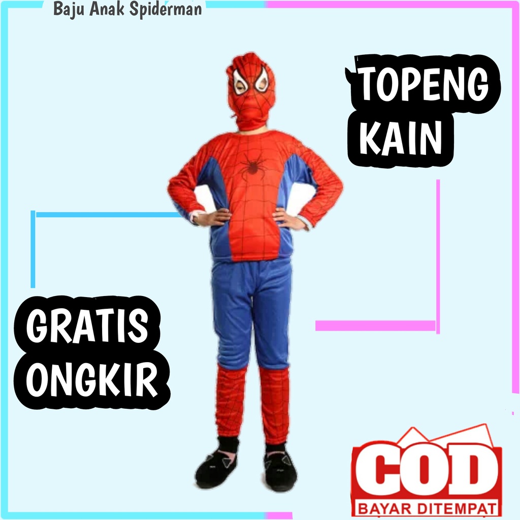 kostum spiderman + topeng kain