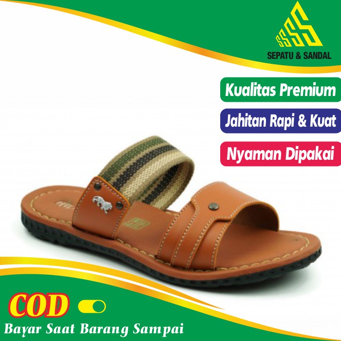 Sandal Sendal Puyuh Distro Slop Slide  Santai Pria Cowok Dewasa Keren Kekinian Murah Terbaru 2021 12
