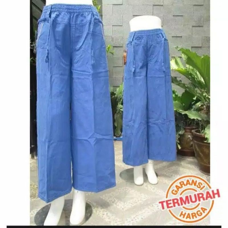 CELANA KULOT JEANS WANITA HIGHT WAIST PREMIUM