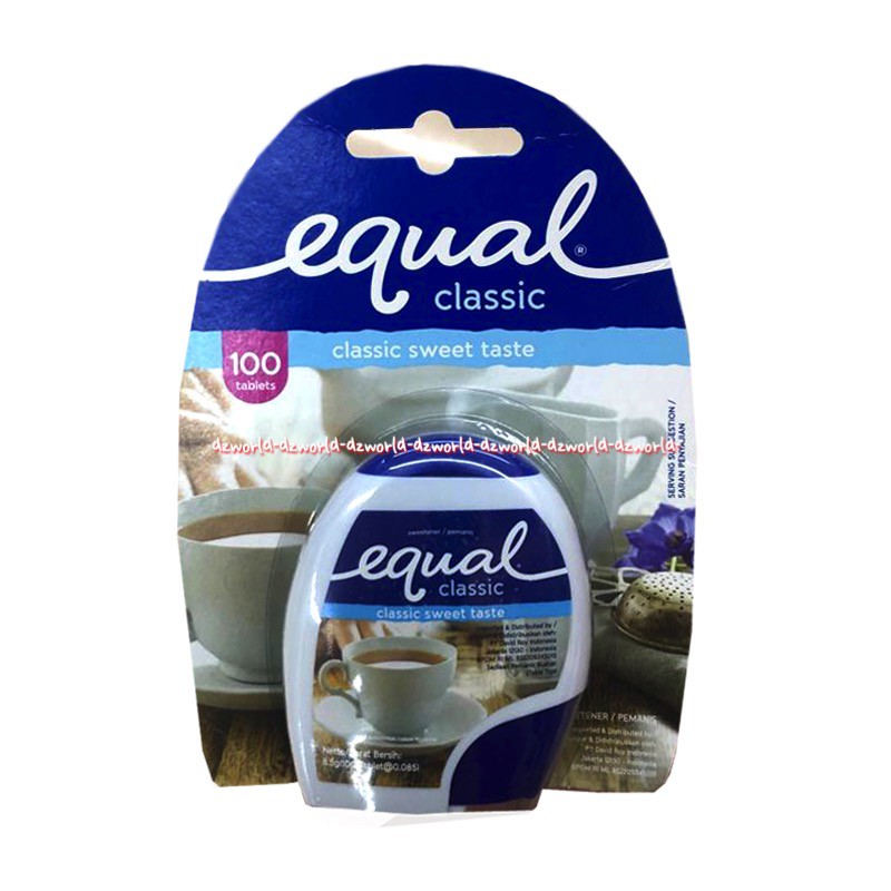 Equal Classic 100tablets Classic Sweet Taste Pemanis Buatan Gula Tablet Rendah Kalori Untuk Diabetes Diet Sukrosa Ekual Klasic Tablet Nol Gula Nol Kalori