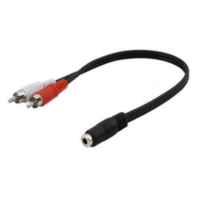 XMS Kabel Adapter Audio 3.5mm Female ke RCA Male HiFi 25cm Black Grab Medan