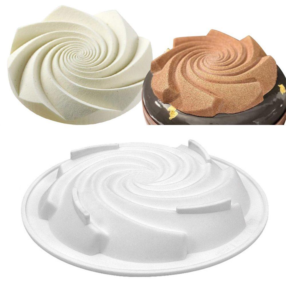 Top 3D Bulat Cyclone Spiral DIY Craft Sabun Cetakan Jelly Dome Mousse Moulds