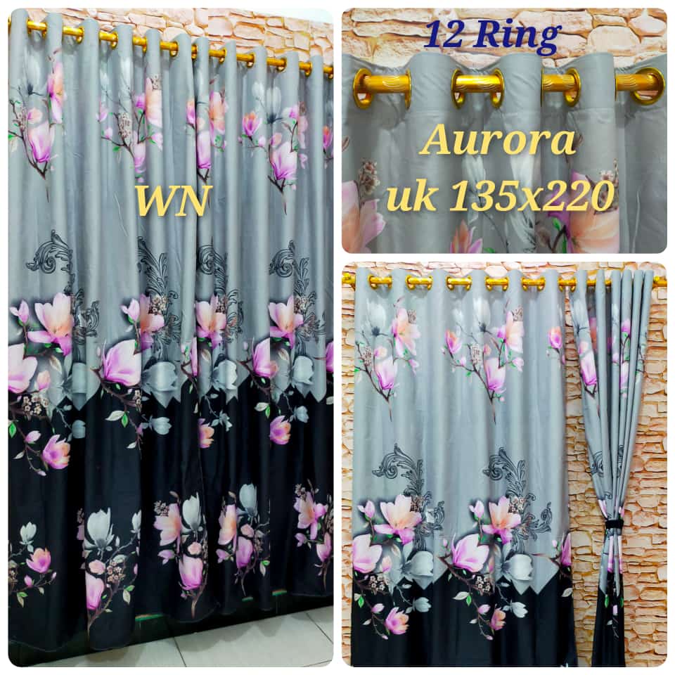 READY LAGI!!!! Gorden Smokering Besar Ring 12 Murah Tirai Pintu Gorden Murah Terbaru uk 135x220