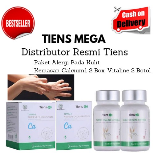 Tiens Paket Alergi Pada Kulit Kemasan Calcium 2 Box, 2 Vitaline + Kartu Member Member Tiens Mega