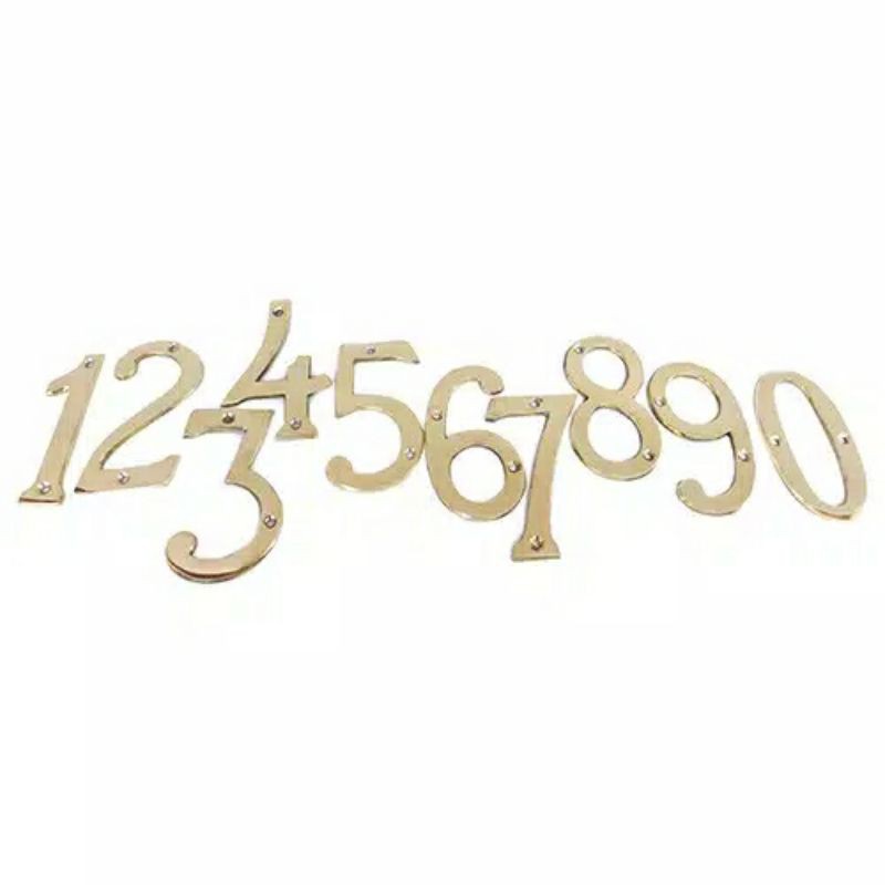 NOMOR PLAT RUMAH KANTOR KUNINGAN - NUMBER BRASS GOLD ..