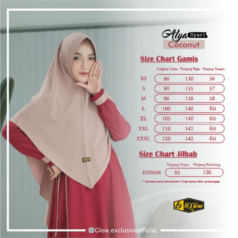 Ready Gamis Set Exclusive Alya Syari Glow Exclusive