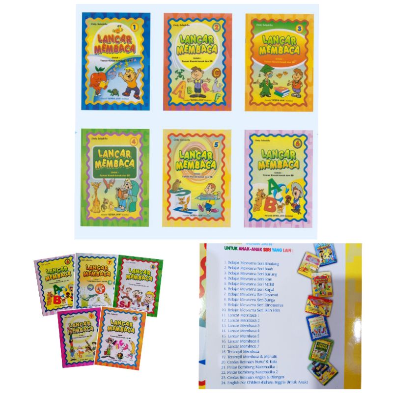 Buku membaca anak LANCAR MEMBACA Serba Jaya jilid 1-10