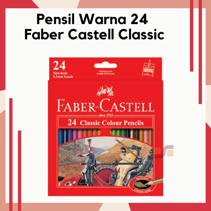 

WARNAPENSIL- COLOR PEN PENSIL WARNA ANAK FABER-CASTELL CLASSIC 24 WARNA HARGA ATK -PENSIL WARNA