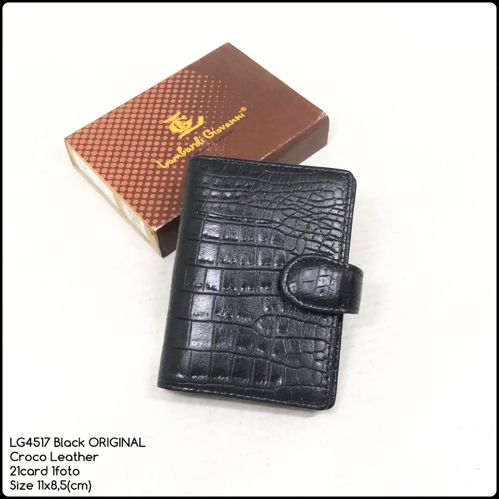 dompet kulit kartu croco lombardi original 4517 black dompet kartu kulit asli