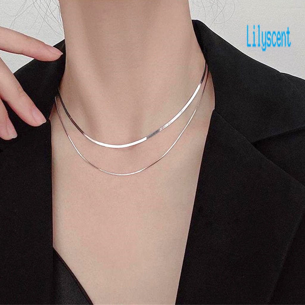 Kalung Choker Rantai Ular Multilayer Gaya Hip Hop Untuk Wanita