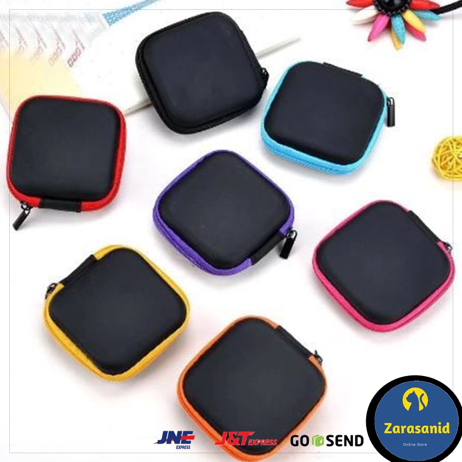 Travel Pouch Dompet Persegi Case Organizer Tempat Headset Koin Kunci Praktis