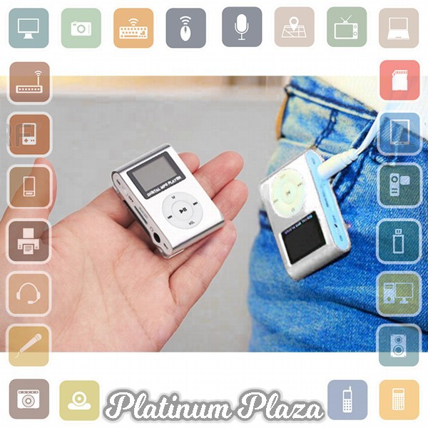 Pod MP3 Player TF Card dengan Klip &amp; LCD - Black`5ZAN9B-