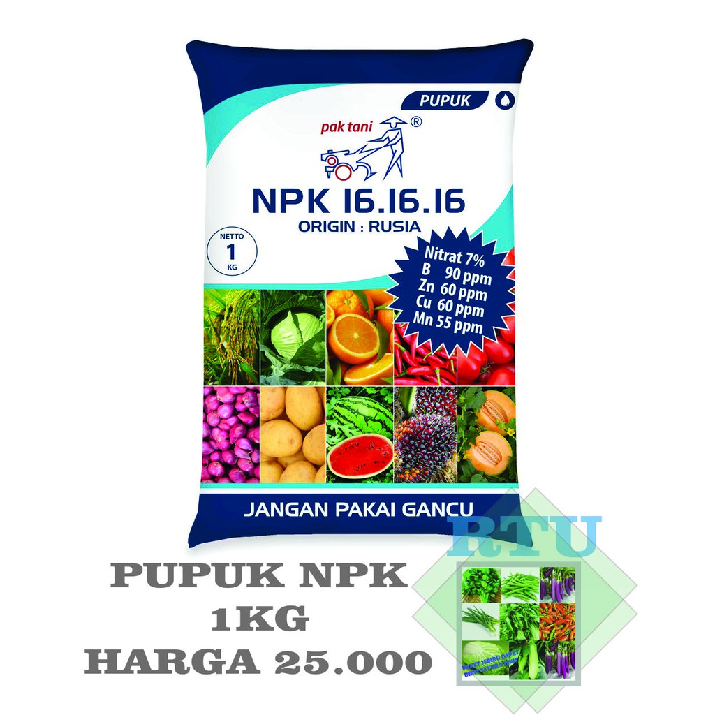 Pupuk NPK 16 16 16 Pak Tani warna biru Shopee Indonesia