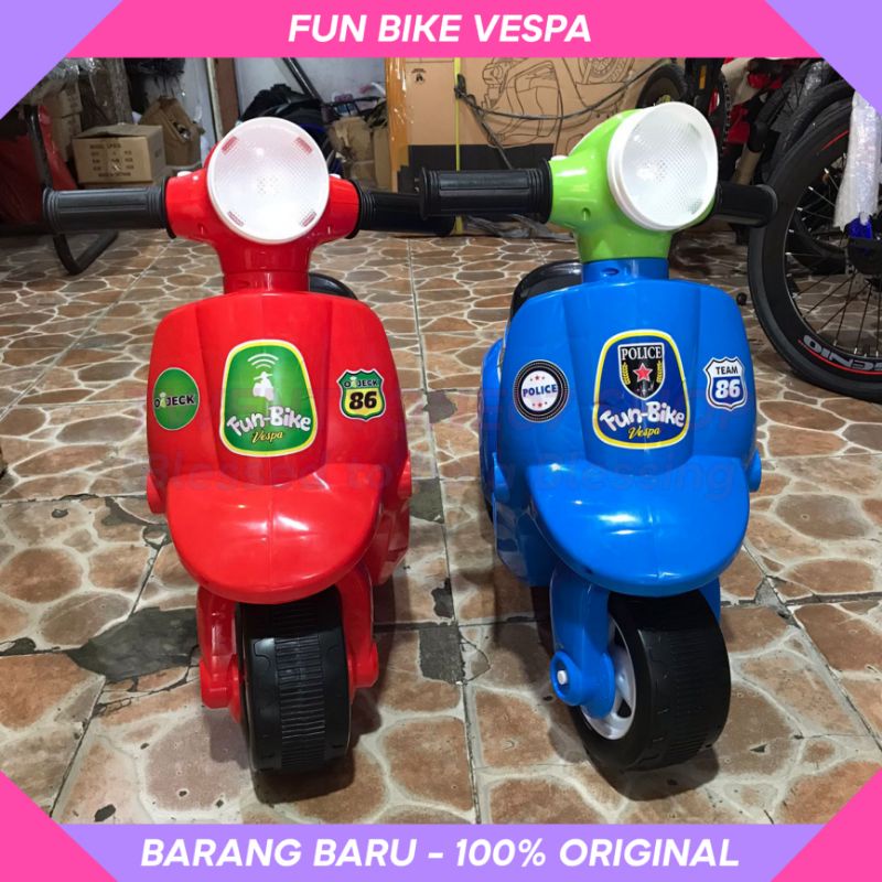Mainan Anak Motoran Dorong FUNBIKE FUN BIKE VESPA Musik Lampu