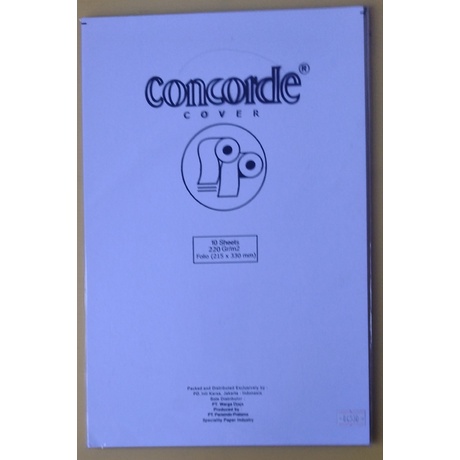 

CONCORDE COVER F4 220G 80530 WHITE 1 PAK (10 LEMBAR)