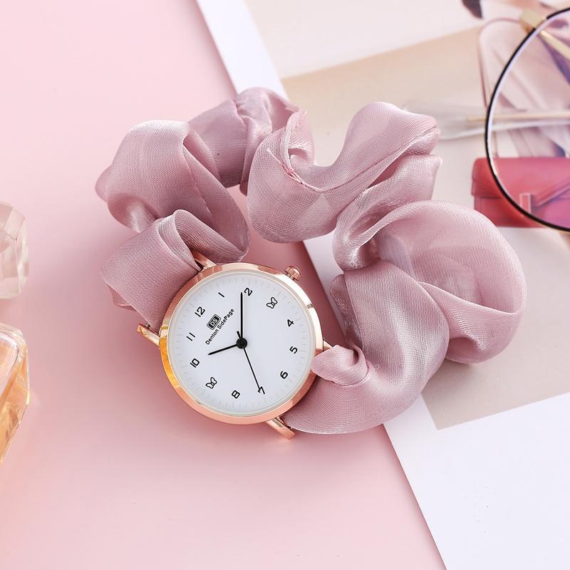 HARGA TERBAIK✅ Jam Tangan Wanita New Model Ikat Rambut Unik Terbaru Fashion Wanita Impor Scrunchie Jam Tangan Wanita Korea Pita Aloi Elastis Aksesoris Arloji Women Watches Cewek Kekinian Bunga Daisy -JW2