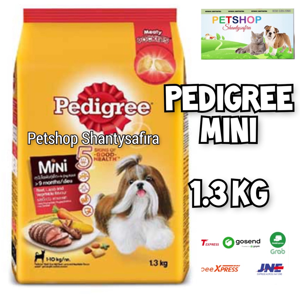 

23bagusmenshop - Pedigree Mini Adult Dry Dog Food 1.3kg Freshpack Beef Lamb Chicken Vegetable