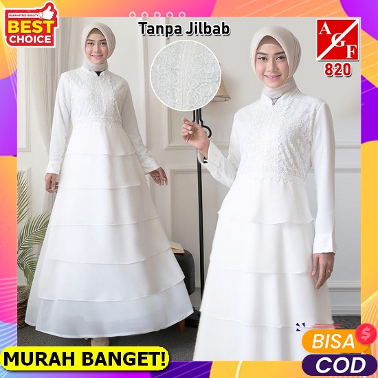 Baju Gamis Wanita Perempuan Terlaris Model Sekarang Gratis Ongkir Adem Lengan Panjang J3X3 Polos Sat