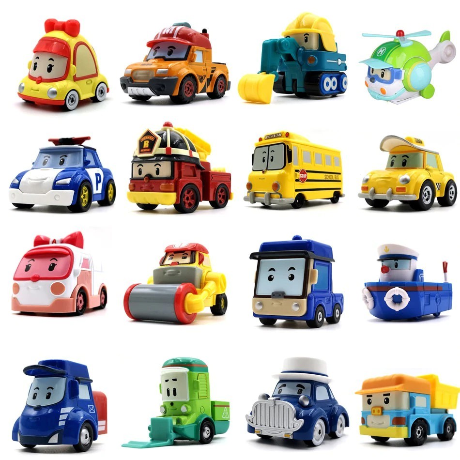 [PO] 23 Style Kids Toys Anime Action Figures Anba Car Toys Robocar Poli Metal Model Toy Car For