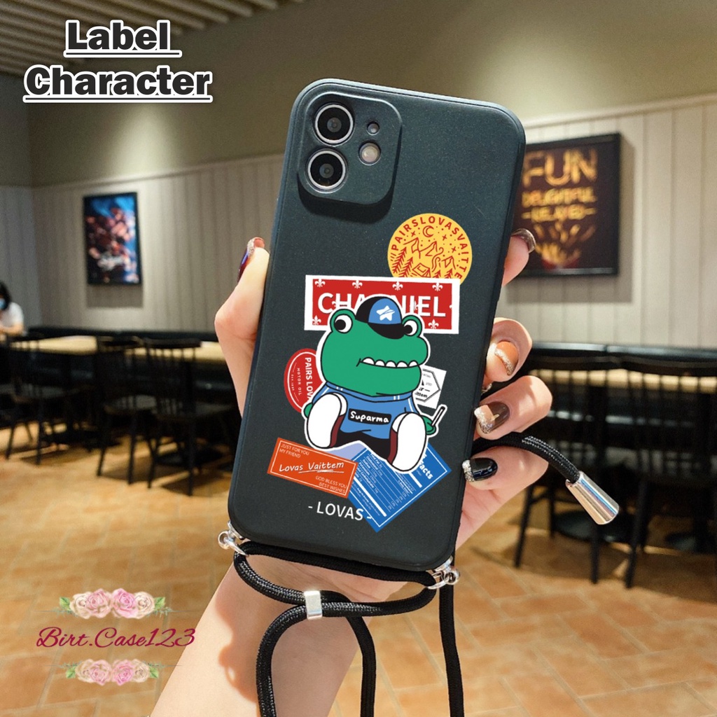 SOFTCASE SILIKON SLINGCASE TALI LANYARD STRAP PHONE MACARON PELINDUNG KAMERA LABEL CHARACTER OPPO VIVO SAMSUNG XIAOMI REDMI REALME IPHONE ALL TYPE BC6324