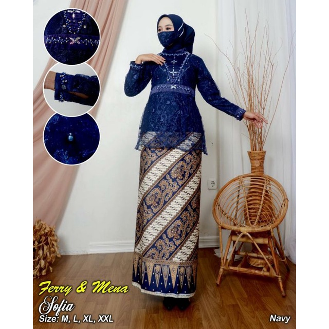 SET Kebaya Sofia Rok Lilit / Kebaya / Kebaya Modern / Kebaya Wisuda / Kebaya Sofia
