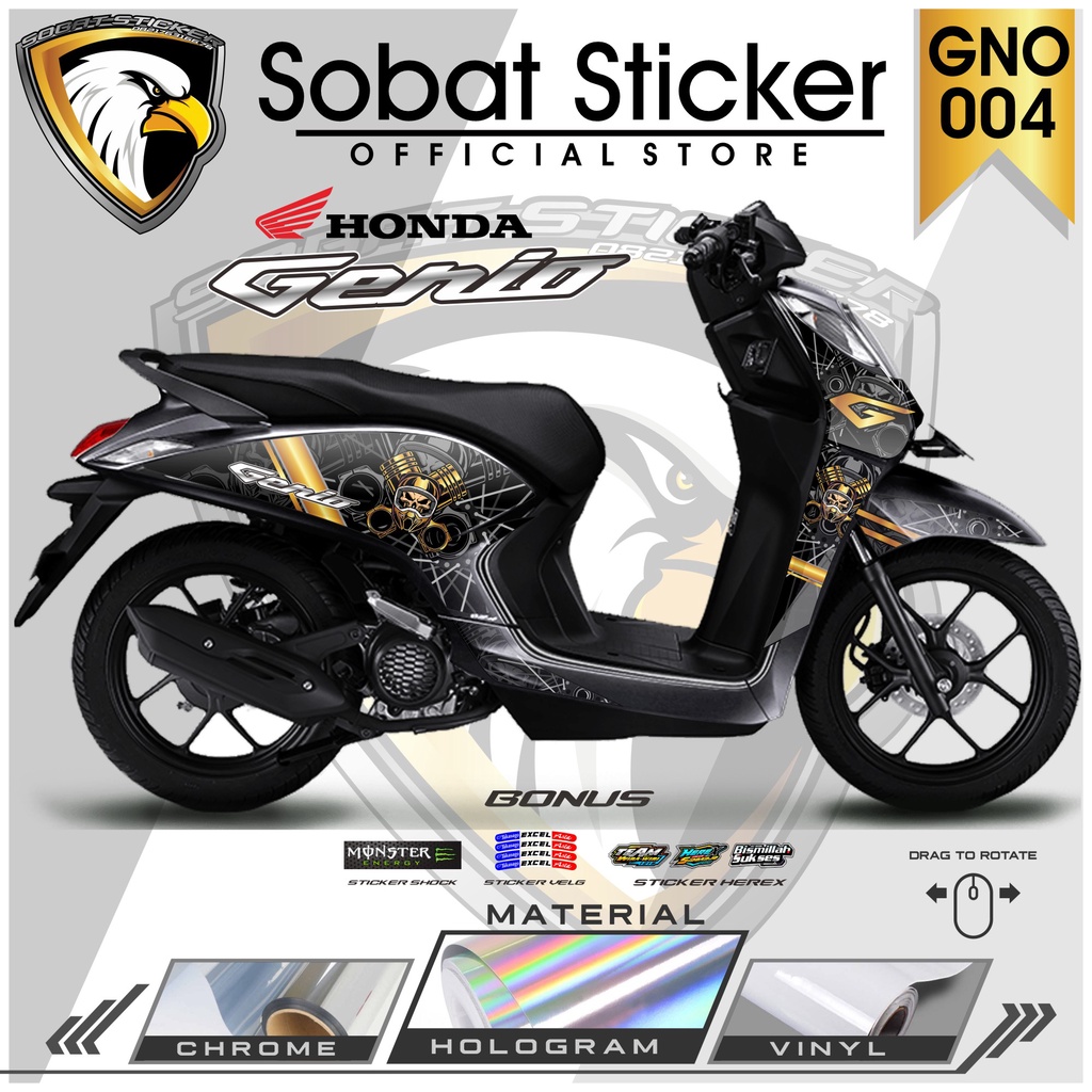 STRIPING GENIO - STRIPING HOLOGRAM HONDA GENIO SUPERMOTO SB-004