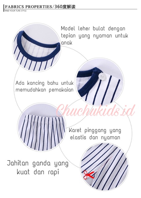 Setelan Baju Bayi Import / Setelan Lengan Pendek Pakaian Baju tidur Laki Laki perempuan COD