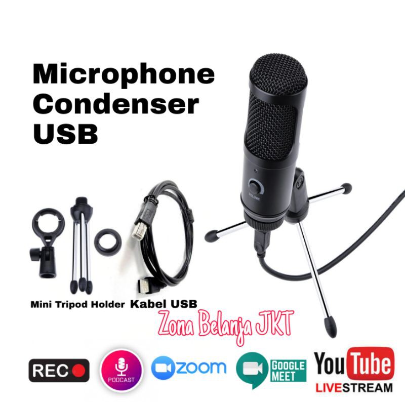 MIKROFON MIC CONDENSER USB RECORDING PODCAST ZOOM MEETING UD800 MICROPHONE UD 800 LAPTOP PC MAC