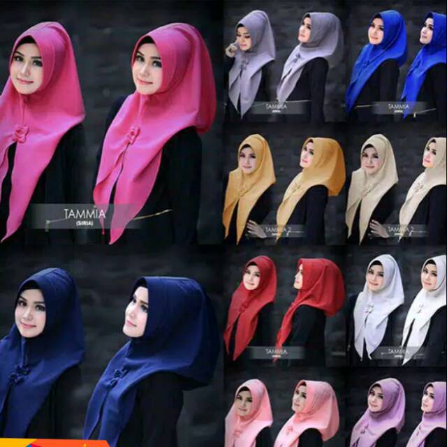 Jilbab instan belah pita pendek