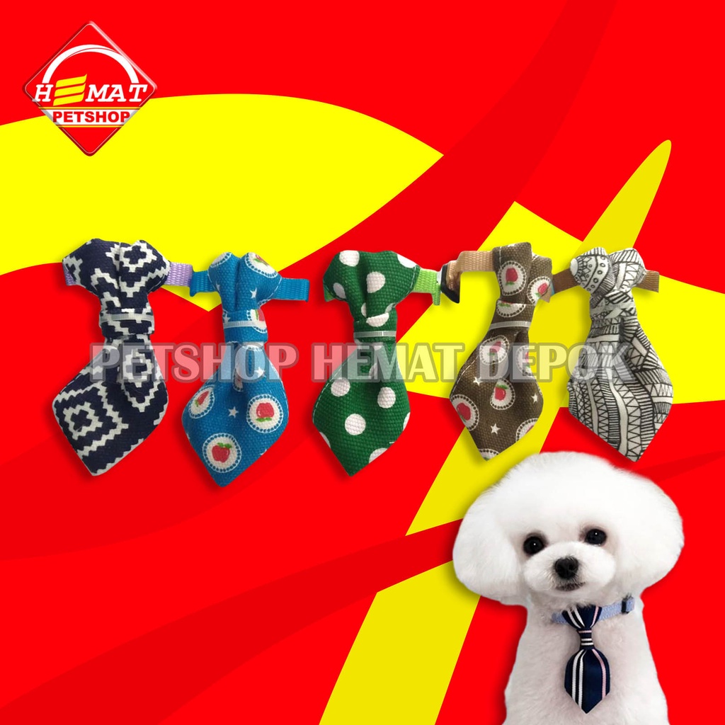 Kalung Dasi Kucing Anjing Motif Warna Warni