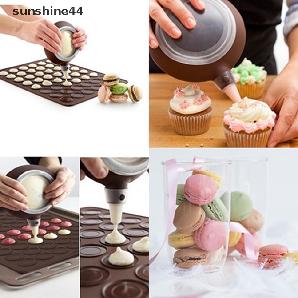 Sunshine Cetakan Macaron / Dessert DIY Dua Sisi Bahan Silikon Ukuran Besar