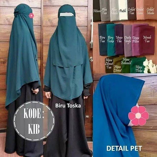 Khimar instan set cadar bandana jilbab segiempat syari