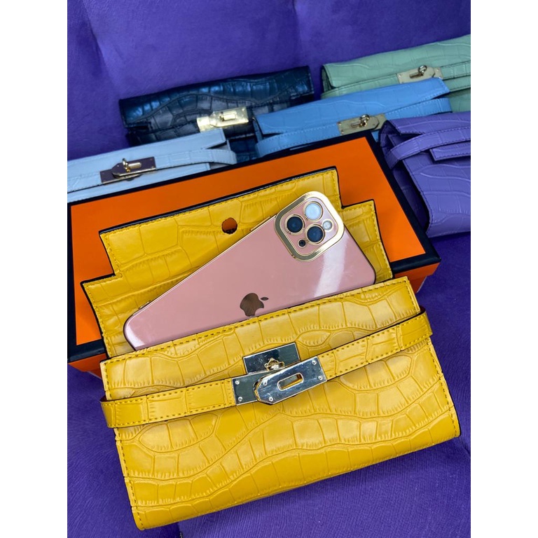 DOMPET WANITA CROCO PANJANG WITH BOX / DOMPET WANITA CLUTCH MURAH / DOMPET WANITA PANJANG MURAH KEKI