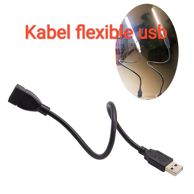 Kabel flexible  extension usb male to female bahan metal