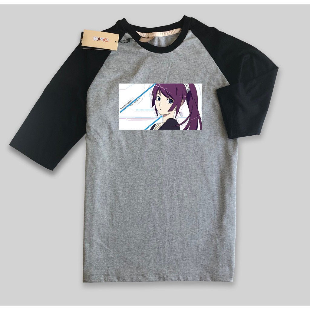 Kaos Raglan Anime Hitagi Senjougahara Bakemonogatari