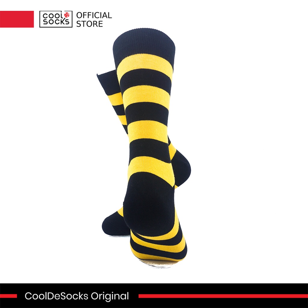 Kaos Kaki CoolDeSocks Original | Striped (Black Yellow)