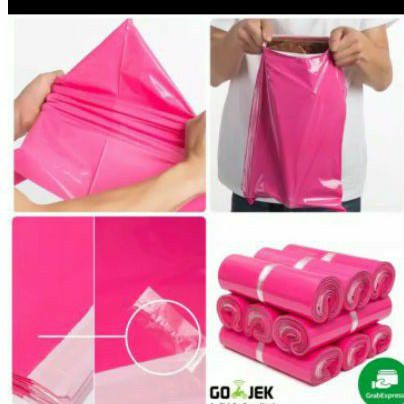 

100 lembar polymailer 17x30cm pink